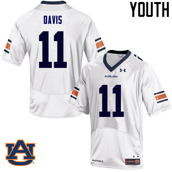 Youth Auburn Tigers #11 Chris Davis College Football Jerseys Sale-White